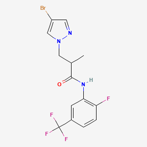 3-(4-bromo-1H-pyrazol-1-yl)-N-[2-fluoro-5-(trifluoromethyl)phenyl]-2-methylpropanamide