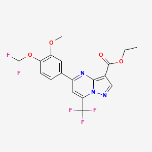 ethyl 5-[4-(difluoromethoxy)-3-methoxyphenyl]-7-(trifluoromethyl)pyrazolo[1,5-a]pyrimidine-3-carboxylate