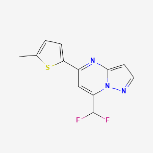 molecular formula C12H9F2N3S B4360649 7-(difluoromethyl)-5-(5-methyl-2-thienyl)pyrazolo[1,5-a]pyrimidine 