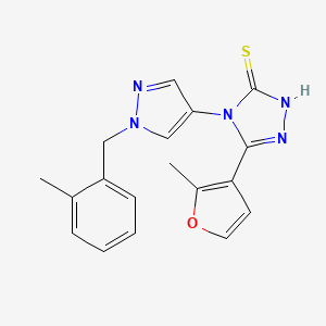 4-[1-(2-METHYLBENZYL)-1H-PYRAZOL-4-YL]-5-(2-METHYL-3-FURYL)-4H-1,2,4-TRIAZOL-3-YLHYDROSULFIDE