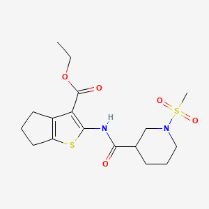 molecular formula C17H24N2O5S2 B4360735 ETHYL 2-({[1-(METHYLSULFONYL)-3-PIPERIDYL]CARBONYL}AMINO)-5,6-DIHYDRO-4H-CYCLOPENTA[B]THIOPHENE-3-CARBOXYLATE 