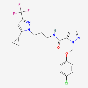 1-[(4-chlorophenoxy)methyl]-N-{3-[5-cyclopropyl-3-(trifluoromethyl)-1H-pyrazol-1-yl]propyl}-1H-pyrazole-5-carboxamide