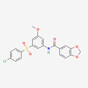 N-{3-[(4-chlorophenyl)sulfonyl]-5-methoxyphenyl}-1,3-benzodioxole-5-carboxamide