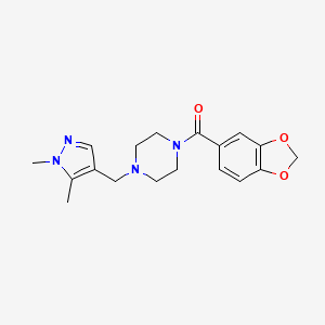 1,3-BENZODIOXOL-5-YL{4-[(1,5-DIMETHYL-1H-PYRAZOL-4-YL)METHYL]PIPERAZINO}METHANONE