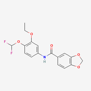 N-[4-(difluoromethoxy)-3-ethoxyphenyl]-1,3-benzodioxole-5-carboxamide