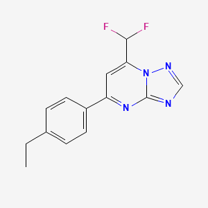 molecular formula C14H12F2N4 B4360863 7-(difluoromethyl)-5-(4-ethylphenyl)[1,2,4]triazolo[1,5-a]pyrimidine 