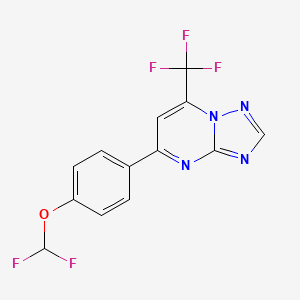 molecular formula C13H7F5N4O B4360874 5-[4-(difluoromethoxy)phenyl]-7-(trifluoromethyl)[1,2,4]triazolo[1,5-a]pyrimidine 