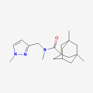 molecular formula C19H29N3O B4360893 N,3,5-trimethyl-N-[(1-methyl-1H-pyrazol-3-yl)methyl]-1-adamantanecarboxamide 