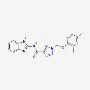 molecular formula C21H21N5O2 B4360970 1-[(2,4-DIMETHYLPHENOXY)METHYL]-N-(1-METHYL-1H-1,3-BENZIMIDAZOL-2-YL)-1H-PYRAZOLE-3-CARBOXAMIDE 