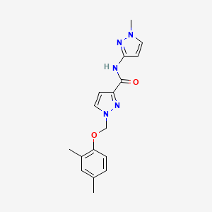 molecular formula C17H19N5O2 B4360994 1-[(2,4-dimethylphenoxy)methyl]-N-(1-methyl-1H-pyrazol-3-yl)-1H-pyrazole-3-carboxamide 