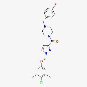 {1-[(4-CHLORO-3,5-DIMETHYLPHENOXY)METHYL]-1H-PYRAZOL-3-YL}[4-(4-FLUOROBENZYL)PIPERAZINO]METHANONE