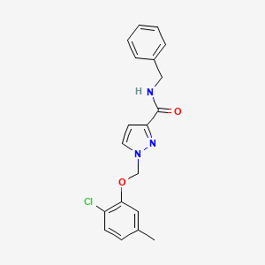 molecular formula C19H18ClN3O2 B4361014 N-benzyl-1-[(2-chloro-5-methylphenoxy)methyl]-1H-pyrazole-3-carboxamide 