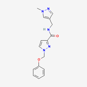 molecular formula C16H17N5O2 B4361037 N-[(1-methyl-1H-pyrazol-4-yl)methyl]-1-(phenoxymethyl)-1H-pyrazole-3-carboxamide 