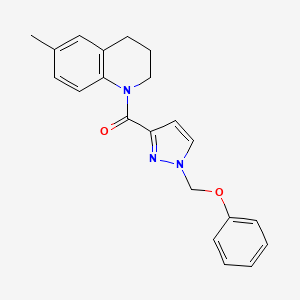 molecular formula C21H21N3O2 B4361041 [6-METHYL-3,4-DIHYDRO-1(2H)-QUINOLINYL][1-(PHENOXYMETHYL)-1H-PYRAZOL-3-YL]METHANONE 