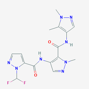 4-({[1-(difluoromethyl)-1H-pyrazol-5-yl]carbonyl}amino)-N-(1,5-dimethyl-1H-pyrazol-4-yl)-1-methyl-1H-pyrazole-5-carboxamide