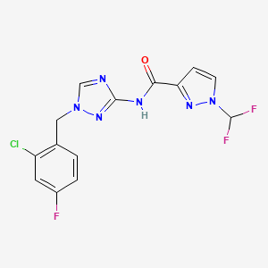 N-[1-(2-chloro-4-fluorobenzyl)-1H-1,2,4-triazol-3-yl]-1-(difluoromethyl)-1H-pyrazole-3-carboxamide