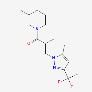 3-methyl-1-{2-methyl-3-[5-methyl-3-(trifluoromethyl)-1H-pyrazol-1-yl]propanoyl}piperidine