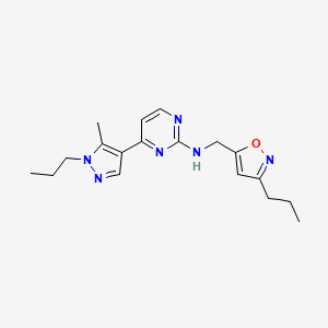 4-(5-methyl-1-propyl-1H-pyrazol-4-yl)-N-[(3-propylisoxazol-5-yl)methyl]pyrimidin-2-amine