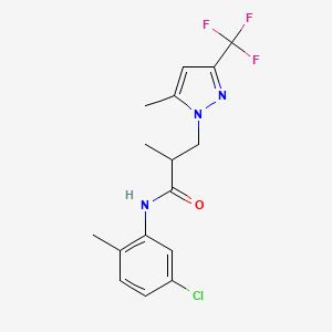 N-(5-chloro-2-methylphenyl)-2-methyl-3-[5-methyl-3-(trifluoromethyl)-1H-pyrazol-1-yl]propanamide