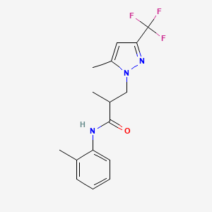 2-methyl-N-(2-methylphenyl)-3-[5-methyl-3-(trifluoromethyl)-1H-pyrazol-1-yl]propanamide