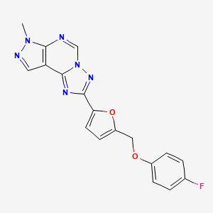 2-{5-[(4-fluorophenoxy)methyl]-2-furyl}-7-methyl-7H-pyrazolo[4,3-e][1,2,4]triazolo[1,5-c]pyrimidine