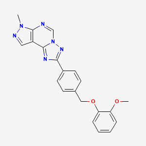 2-{4-[(2-methoxyphenoxy)methyl]phenyl}-7-methyl-7H-pyrazolo[4,3-e][1,2,4]triazolo[1,5-c]pyrimidine