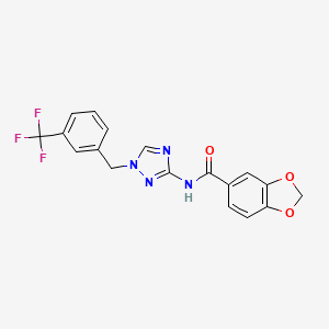 N-{1-[3-(trifluoromethyl)benzyl]-1H-1,2,4-triazol-3-yl}-1,3-benzodioxole-5-carboxamide