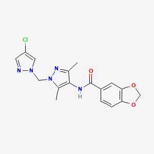 N~5~-{1-[(4-CHLORO-1H-PYRAZOL-1-YL)METHYL]-3,5-DIMETHYL-1H-PYRAZOL-4-YL}-1,3-BENZODIOXOLE-5-CARBOXAMIDE