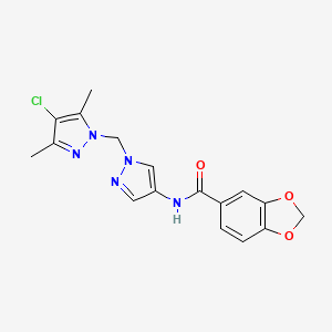 N~5~-{1-[(4-CHLORO-3,5-DIMETHYL-1H-PYRAZOL-1-YL)METHYL]-1H-PYRAZOL-4-YL}-1,3-BENZODIOXOLE-5-CARBOXAMIDE