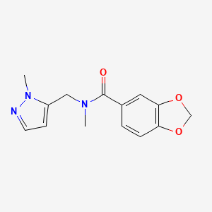 N-methyl-N-[(1-methyl-1H-pyrazol-5-yl)methyl]-1,3-benzodioxole-5-carboxamide