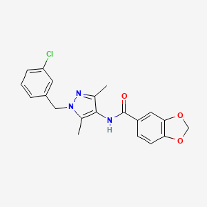 N-[1-(3-chlorobenzyl)-3,5-dimethyl-1H-pyrazol-4-yl]-1,3-benzodioxole-5-carboxamide