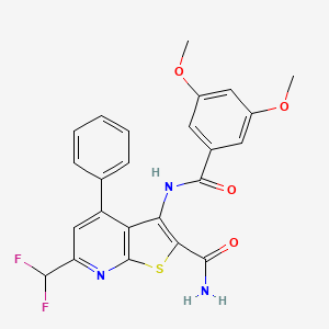 6-(difluoromethyl)-3-[(3,5-dimethoxybenzoyl)amino]-4-phenylthieno[2,3-b]pyridine-2-carboxamide