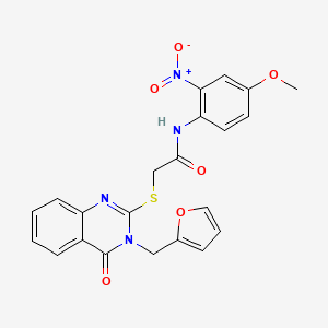 2-{[3-(2-FURYLMETHYL)-4-OXO-3,4-DIHYDRO-2-QUINAZOLINYL]SULFANYL}-N-(4-METHOXY-2-NITROPHENYL)ACETAMIDE