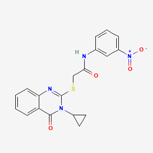 2-[(3-CYCLOPROPYL-4-OXO-3,4-DIHYDRO-2-QUINAZOLINYL)SULFANYL]-N-(3-NITROPHENYL)ACETAMIDE