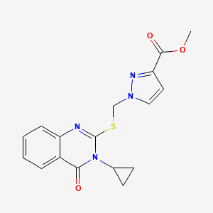 METHYL 1-{[(3-CYCLOPROPYL-4-OXO-3,4-DIHYDRO-2-QUINAZOLINYL)SULFANYL]METHYL}-1H-PYRAZOLE-3-CARBOXYLATE