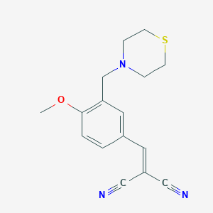 1-CYANO-2-[4-METHOXY-3-(1,4-THIAZINAN-4-YLMETHYL)PHENYL]VINYL CYANIDE