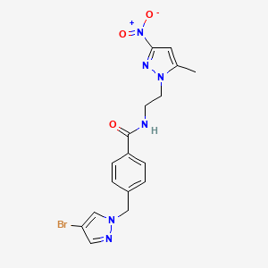 4-[(4-bromo-1H-pyrazol-1-yl)methyl]-N-[2-(5-methyl-3-nitro-1H-pyrazol-1-yl)ethyl]benzamide