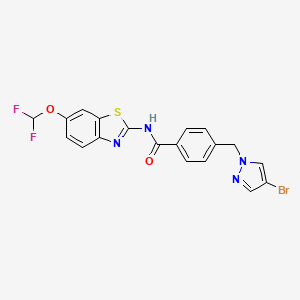 4-[(4-bromo-1H-pyrazol-1-yl)methyl]-N-[6-(difluoromethoxy)-1,3-benzothiazol-2-yl]benzamide