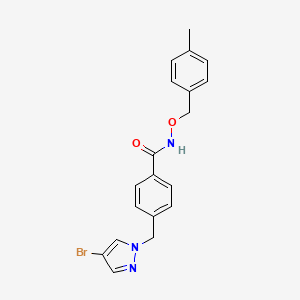 4-[(4-bromo-1H-pyrazol-1-yl)methyl]-N-[(4-methylbenzyl)oxy]benzamide