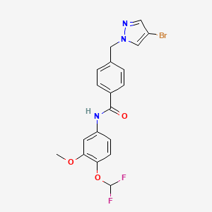 molecular formula C19H16BrF2N3O3 B4361411 4-[(4-bromo-1H-pyrazol-1-yl)methyl]-N-[4-(difluoromethoxy)-3-methoxyphenyl]benzamide 