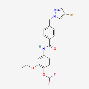 4-[(4-bromo-1H-pyrazol-1-yl)methyl]-N-[4-(difluoromethoxy)-3-ethoxyphenyl]benzamide