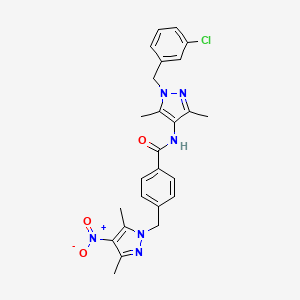 N-[1-(3-chlorobenzyl)-3,5-dimethyl-1H-pyrazol-4-yl]-4-[(3,5-dimethyl-4-nitro-1H-pyrazol-1-yl)methyl]benzamide