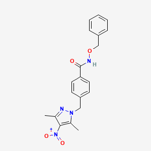 N-(benzyloxy)-4-[(3,5-dimethyl-4-nitro-1H-pyrazol-1-yl)methyl]benzamide