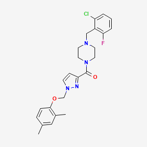 [4-(2-CHLORO-6-FLUOROBENZYL)PIPERAZINO]{1-[(2,4-DIMETHYLPHENOXY)METHYL]-1H-PYRAZOL-3-YL}METHANONE