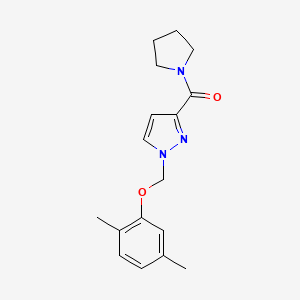 {1-[(2,5-DIMETHYLPHENOXY)METHYL]-1H-PYRAZOL-3-YL}(1-PYRROLIDINYL)METHANONE