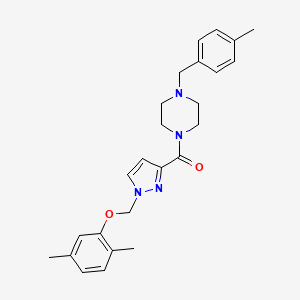 {1-[(2,5-DIMETHYLPHENOXY)METHYL]-1H-PYRAZOL-3-YL}[4-(4-METHYLBENZYL)PIPERAZINO]METHANONE