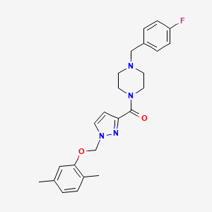 {1-[(2,5-DIMETHYLPHENOXY)METHYL]-1H-PYRAZOL-3-YL}[4-(4-FLUOROBENZYL)PIPERAZINO]METHANONE