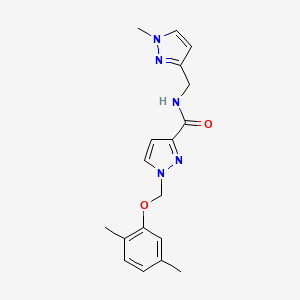 molecular formula C18H21N5O2 B4361521 1-[(2,5-dimethylphenoxy)methyl]-N-[(1-methyl-1H-pyrazol-3-yl)methyl]-1H-pyrazole-3-carboxamide 