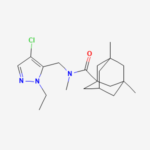 N-[(4-chloro-1-ethyl-1H-pyrazol-5-yl)methyl]-N,3,5-trimethyl-1-adamantanecarboxamide