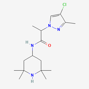 2-(4-chloro-3-methyl-1H-pyrazol-1-yl)-N-(2,2,6,6-tetramethyl-4-piperidinyl)propanamide